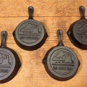 Four Old Mountain Cast Iron Spoon Rest Mini-Skillet 4 1/2" wide Four 0166-10137